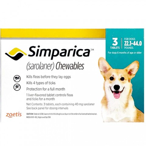 Simparica 40mg- 1 tableta za žvakanje za pse 10-20kg